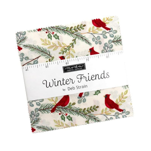 Winter Friends Charm Pack 5" Stacker Bundle - Moda Fabrics - 42 piece Precut Pre cut - Holiday - Quilting Cotton Fabric
