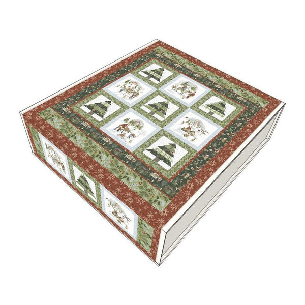 SALE Santa's Tree Farm Panel Quilt Kit by Beverly McCullough - Riley Blake Designs - Pattern Fabric Kit - Quilting Cotton Fabric