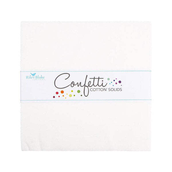 SALE Confetti Cottons Cloud Layer Cake 10" Stacker Bundle - Riley Blake - 42 piece Precut Pre cut - Solid - Quilting Cotton Fabric