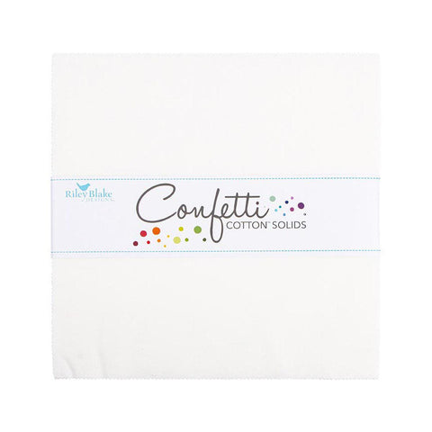 SALE Confetti Cottons Cloud Layer Cake 10" Stacker Bundle - Riley Blake - 42 piece Precut Pre cut - Solid - Quilting Cotton Fabric
