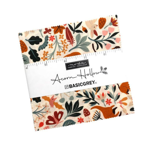 Acorn Hollow Charm Pack 5" Stacker Bundle - Moda Fabrics - 42 piece Precut Pre cut - Floral Flowers - Quilting Cotton Fabric