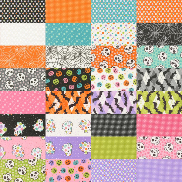 Fab Boo Lous Charm Pack 5" Stacker Bundle - Moda Fabrics - 42 piece Precut Pre cut - Halloween Autumn - Quilting Cotton Fabric