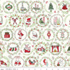 Image of the Mistletoe & Holly Wreaths Cloud quilting cotton fabric by Riley Blake Designs. Features wreathes on a cream background. Cute Little Fabric Shop
