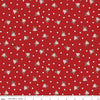 Image of the Mistletoe & Holly Mistle Scattered Bells Barn Red quilting cotton fabric by Riley Blake Designs. Features bells on a red background. Cute Little Fabric Shop