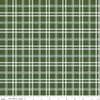 Image of the Mistletoe & Holly Plaid Forest quilting cotton fabric by Riley Blake Designs. Features lines on a green background. Cute Little Fabric Shop