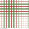 Image of the Mistletoe & Holly Plaid Cloud quilting cotton fabric by Riley Blake Designs. Features lines on a cream background. Cute Little Fabric Shop