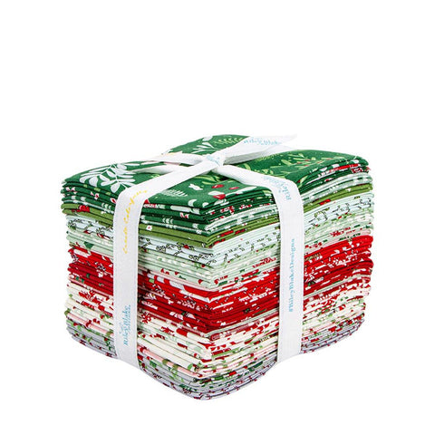 SALE Mistletoe & Holly Fat Quarter Bundle 24 pieces - Riley Blake Designs - Pre cut Precut - Christmas - Quilting Cotton Fabric
