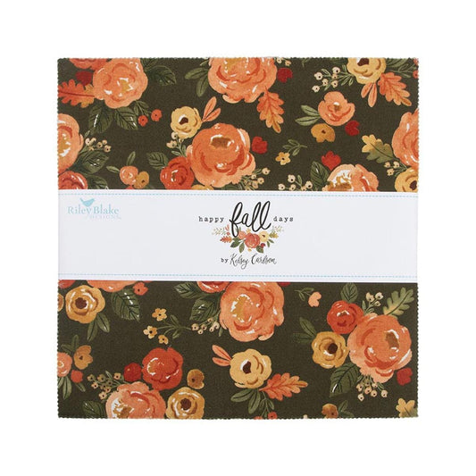 SALE Happy Fall Days Layer Cake 10" Stacker Bundle - Riley Blake Designs - 42-Piece Precut  - Autumn Fall - Quilting Cotton Fabric