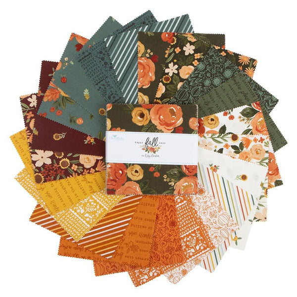 SALE Happy Fall Days Charm Pack 5" Stacker Bundle - Riley Blake Designs - 42 piece Precut Pre cut - Fall Autumn - Quilting Cotton Fabric