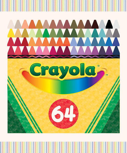 New Box of Crayons Crayola Crayons Panel PD16516 by Riley Blake - Crayola Crayons - Cotton Fabric - Licensed Product