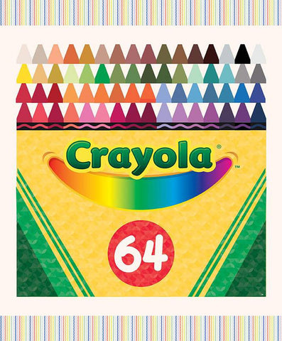 New Box of Crayons Crayola Crayons Panel PD16516 by Riley Blake - Crayola Crayons - Cotton Fabric - Licensed Product