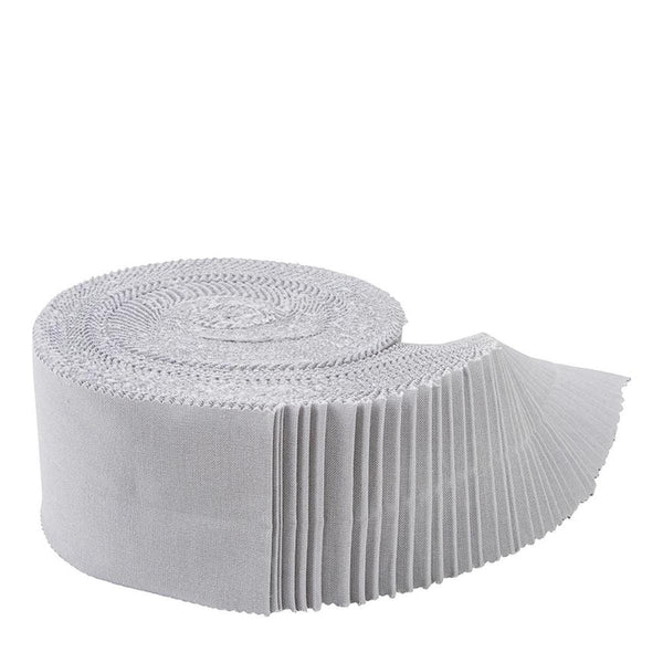 Confetti Cottons Silver 2.5-Inch Rolie Polie Jelly Roll 40 pieces Riley Blake Designs - Precut Bundle - Quilting Cotton Fabric