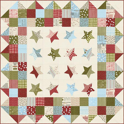 Emmitt and Ivy Quilt Kit KIT55690 - Moda Fabrics - Pattern Fabric - Stars Starry - Quilting Cotton Fabric