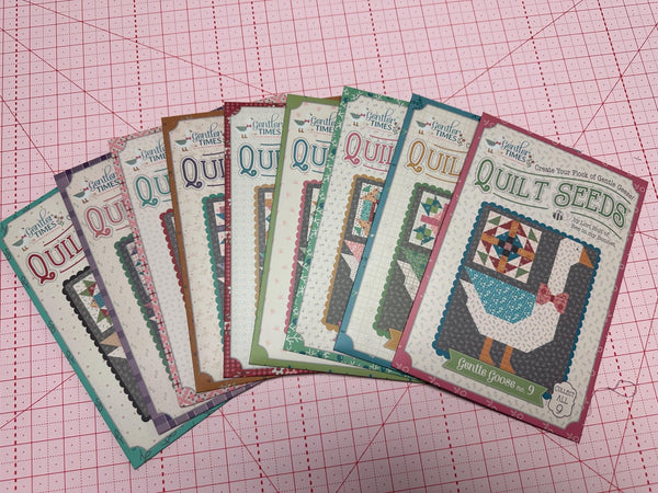 SALE Gentler Times Quilt Seeds PATTERN Set of All 9 - Lori Holt - Riley Blake - Instructions Only - Bundle Paper Pattern Included - Piecing