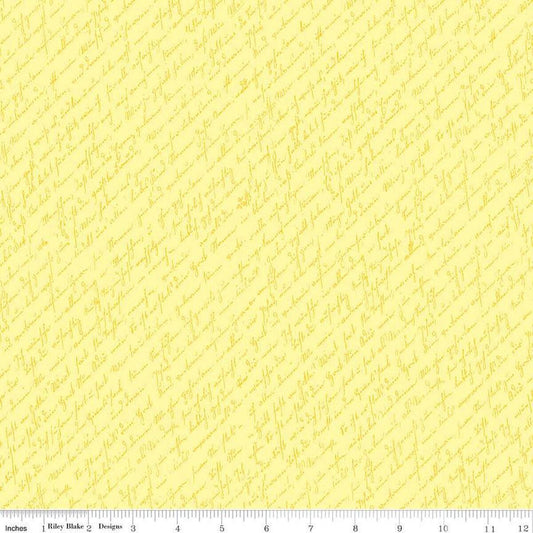 Sunny Skies Script C14632 Sun - Riley Blake Designs - Diagonal Text - Quilting Cotton Fabric