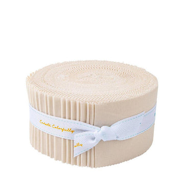 SALE Confetti Cottons Ivory 2.5-Inch Rolie Polie Jelly Roll 40-Piece Riley Blake Designs - Precut Bundle - Quilting Cotton Fabric