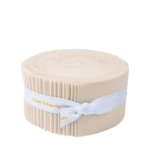 SALE Confetti Cottons Ivory 2.5-Inch Rolie Polie Jelly Roll 40 pieces Riley Blake Designs - Precut Bundle - Quilting Cotton Fabric