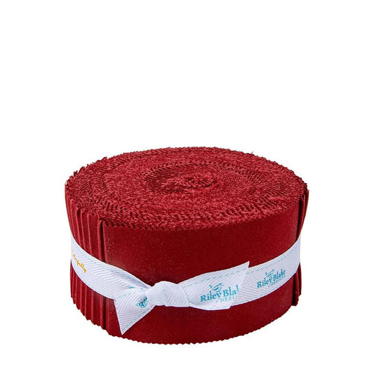 SALE Confetti Cottons Dahlia Red 2.5-Inch Rolie Polie Jelly Roll 40-Piece Riley Blake Designs - Precut Bundle - Quilting Cotton Fabric