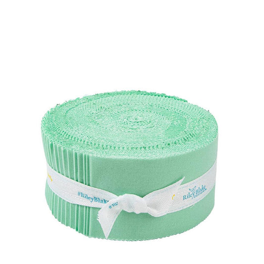 SALE Confetti Cottons Sweet Mint 2.5-Inch Rolie Polie Jelly Roll 40-Piece Riley Blake Designs - Precut Bundle - Quilting Cotton Fabric