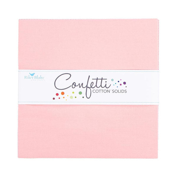 SALE Confetti Cottons Pretty in Pink Layer Cake 10" Stacker Bundle - Riley Blake - 42 piece Precut Pre cut - Solid - Quilting Cotton Fabric