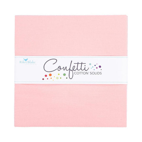 SALE Confetti Cottons Pretty in Pink Layer Cake 10" Stacker Bundle - Riley Blake - 42 piece Precut Pre cut - Solid - Quilting Cotton Fabric