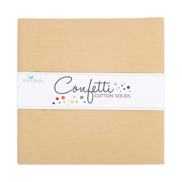SALE Confetti Cottons Palomino Layer Cake 10" Stacker Bundle - Riley Blake - 42 piece Precut Pre cut - Solid - Quilting Cotton Fabric