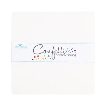 DEAL Confetti Cottons Cotton Layer Cake 10" Stacker Bundle - Riley Blake - 42-Piece Precut  - Solid - Quilting Cotton Fabric