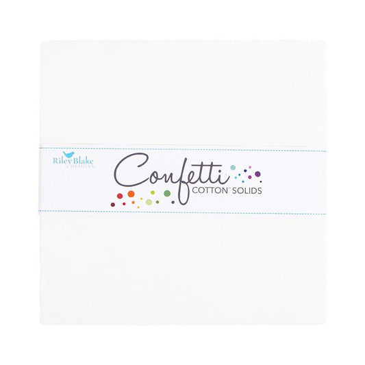 SALE Confetti Cottons Cotton Layer Cake 10" Stacker Bundle - Riley Blake - 42-Piece Precut  - Solid - Quilting Cotton Fabric