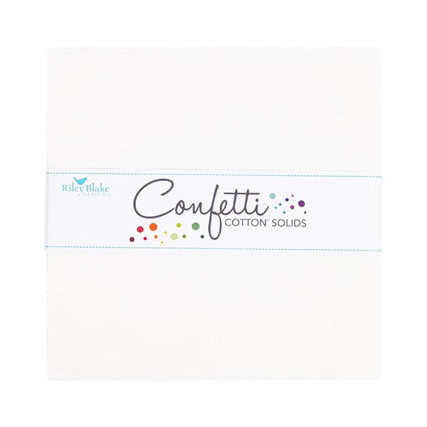 SALE Confetti Cottons Cotton Layer Cake 10" Stacker Bundle - Riley Blake - 42 piece Precut Pre cut - Solid - Quilting Cotton Fabric