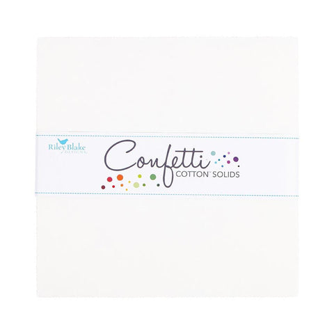 SALE Confetti Cottons Cotton Layer Cake 10" Stacker Bundle - Riley Blake - 42 piece Precut Pre cut - Solid - Quilting Cotton Fabric