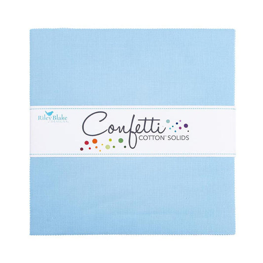 SALE Confetti Cottons Boy Blue 10" Stacker - Riley Blake - 42-piece Precut - Solid - Quilting Cotton