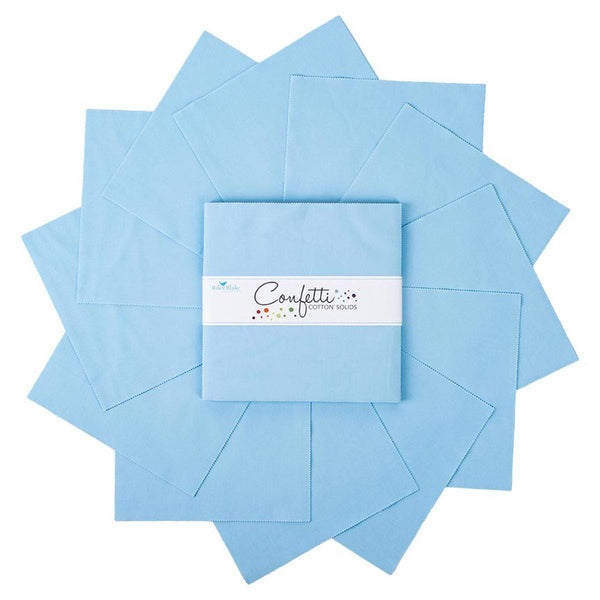 SALE Confetti Cottons Boy Blue Layer Cake 10" Stacker Bundle - Riley Blake - 42 piece Precut Pre cut - Solid - Quilting Cotton Fabric