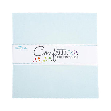 SALE Confetti Cottons Bleached Denim Layer Cake 10" Stacker Bundle - Riley Blake - 42-Piece Precut  - Solid - Quilting Cotton Fabric