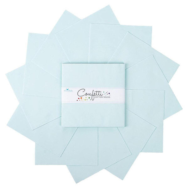 SALE Confetti Cottons Bleached Denim Layer Cake 10" Stacker Bundle - Riley Blake - 42 piece Precut Pre cut - Solid - Quilting Cotton Fabric