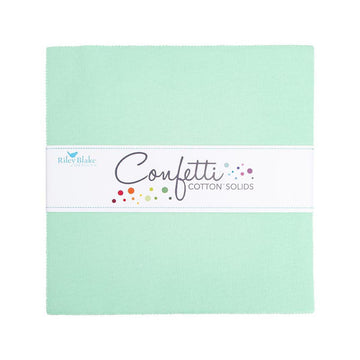 SALE Confetti Cottons Sweet Mint Layer Cake 10" Stacker Bundle - Riley Blake - 42-Piece Precut  - Solid - Quilting Cotton Fabric