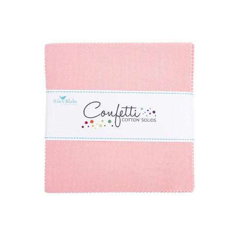 SALE Confetti Cottons Pretty in Pink Charm Pack 5" Stacker Bundle - Riley Blake Designs - 42 piece Precut Pre cut - Quilting Cotton Fabric