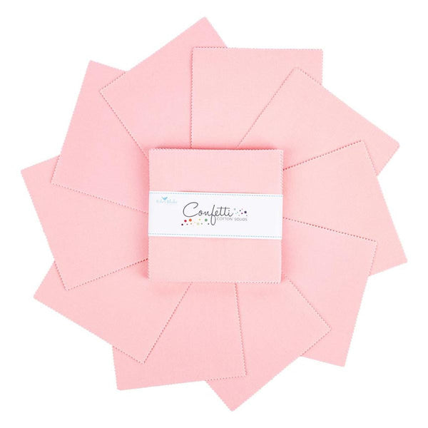 SALE Confetti Cottons Pretty in Pink Charm Pack 5" Stacker Bundle - Riley Blake Designs - 42 piece Precut Pre cut - Quilting Cotton Fabric