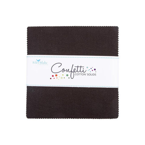 SALE Confetti Cottons Licorice Charm Pack 5" Stacker Bundle - Riley Blake Designs - 42 piece Precut Pre cut - Quilting Cotton Fabric