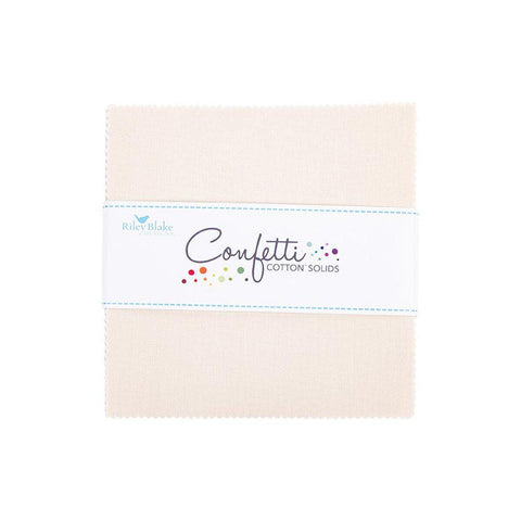 SALE Confetti Cottons Ivory Charm Pack 5" Stacker Bundle - Riley Blake Designs - 42 piece Precut Pre cut - Quilting Cotton Fabric