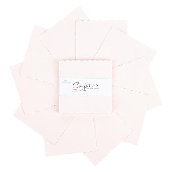 SALE Confetti Cottons Champagne Pink Charm Pack 5" Stacker Bundle - Riley Blake Designs - 42 piece Precut Pre cut - Quilting Cotton Fabric