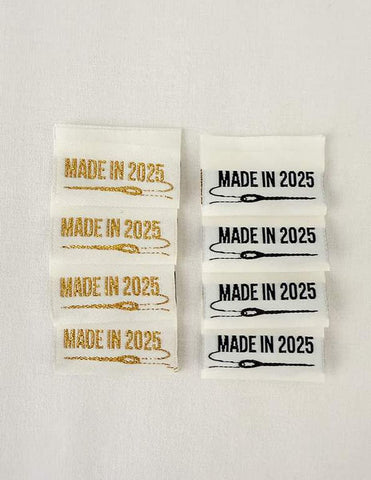 SALE Made in 2025 Woven Labels P178-SIWL3 - Riley Blake Designs - Minki Kim - Double Sided - Machine Washable - Polyester - 8 Labels