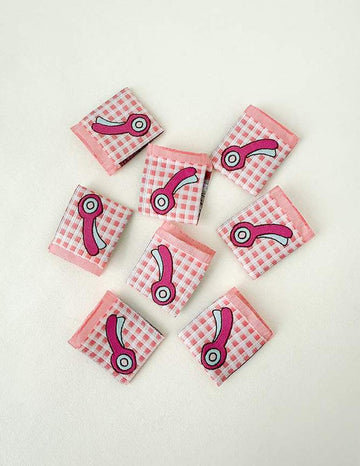 DEAL Rotary Cutter Woven Labels P178-SIWL5 - Riley Blake Designs - Minki Kim - Durable Thread - Machine Washable - Polyester - 8 Labels