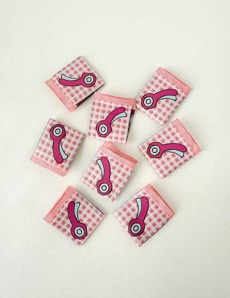 SALE Rotary Cutter Woven Labels P178-SIWL5 - Riley Blake Designs - Minki Kim - Durable Thread - Machine Washable - Polyester - 8 Labels