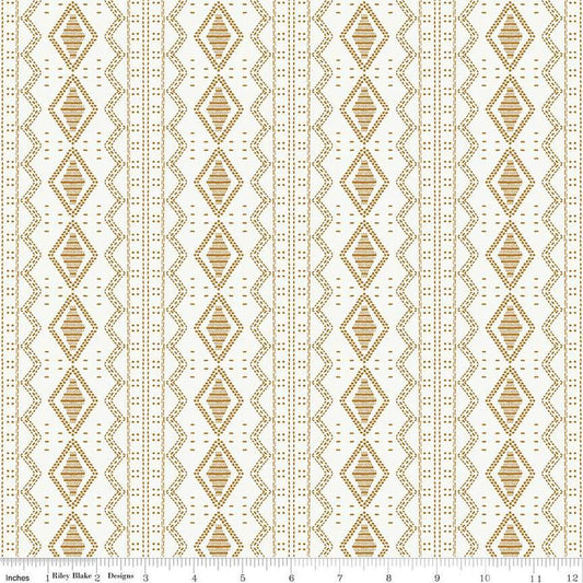Image of the Winged Medley Textile Cloud quilting cotton fabric. Features tiles on a cream background. Cute Little Fabric Shop