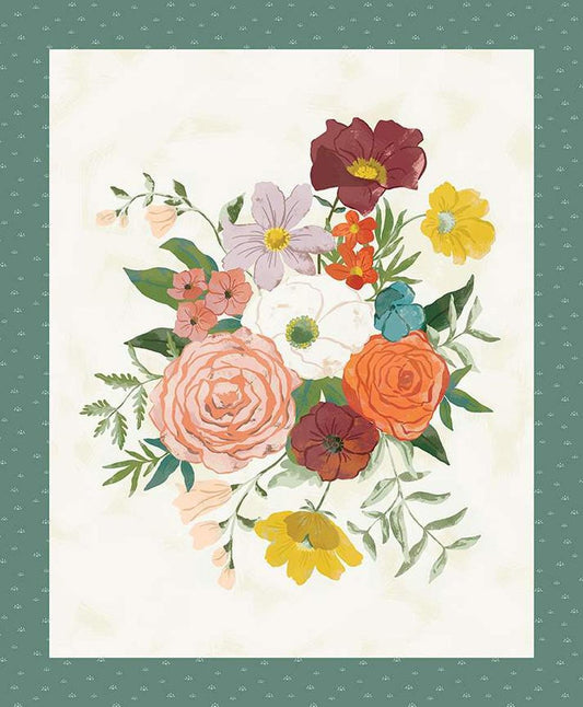 SALE Winged Medley Bouquet Panel P15919 - Riley Blake Designs -  Floral Flowers Blossoms - Quilting Cotton Fabric