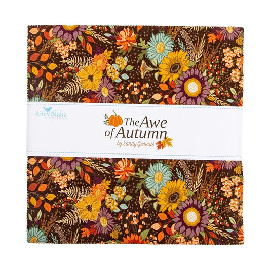The Awe of Autumn Layer Cake 10" Stacker Bundle - Riley Blake Designs - 42-Piece Precut  - Autumn Fall - Quilting Cotton Fabric