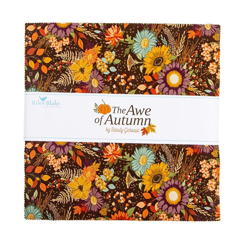 SALE The Awe of Autumn Layer Cake 10" Stacker Bundle - Riley Blake Designs - 42 piece Precut Pre cut - Autumn Fall - Quilting Cotton Fabric