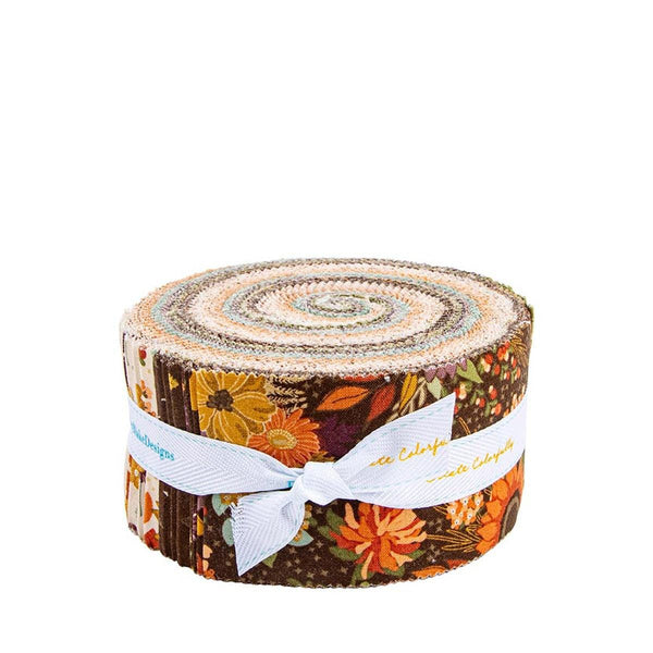 SALE The Awe of Autumn 2.5 Inch Rolie Polie Jelly Roll 40 pieces - Riley Blake Designs - Precut Pre cut Bundle - Quilting Cotton Fabric