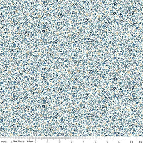 Denim Florals 01667404A Posy Haze A - Riley Blake Designs - Floral Flowers - Liberty Fabrics - Quilting Cotton Fabric
