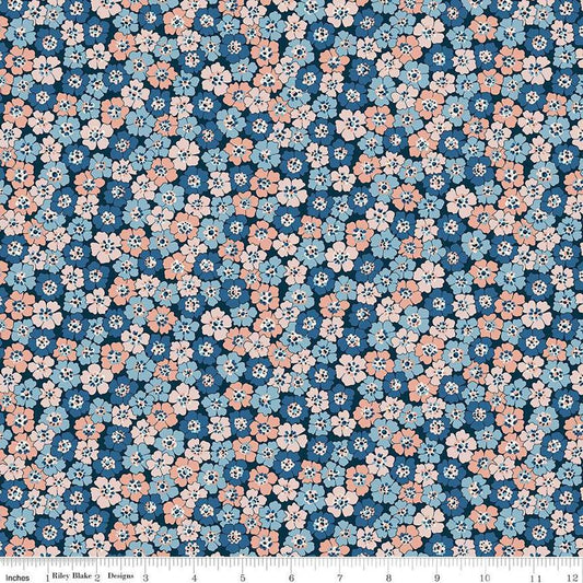 Denim Florals 01667405A Spring Flourish A - Riley Blake Designs - Floral Flowers - Liberty Fabrics - Quilting Cotton Fabric